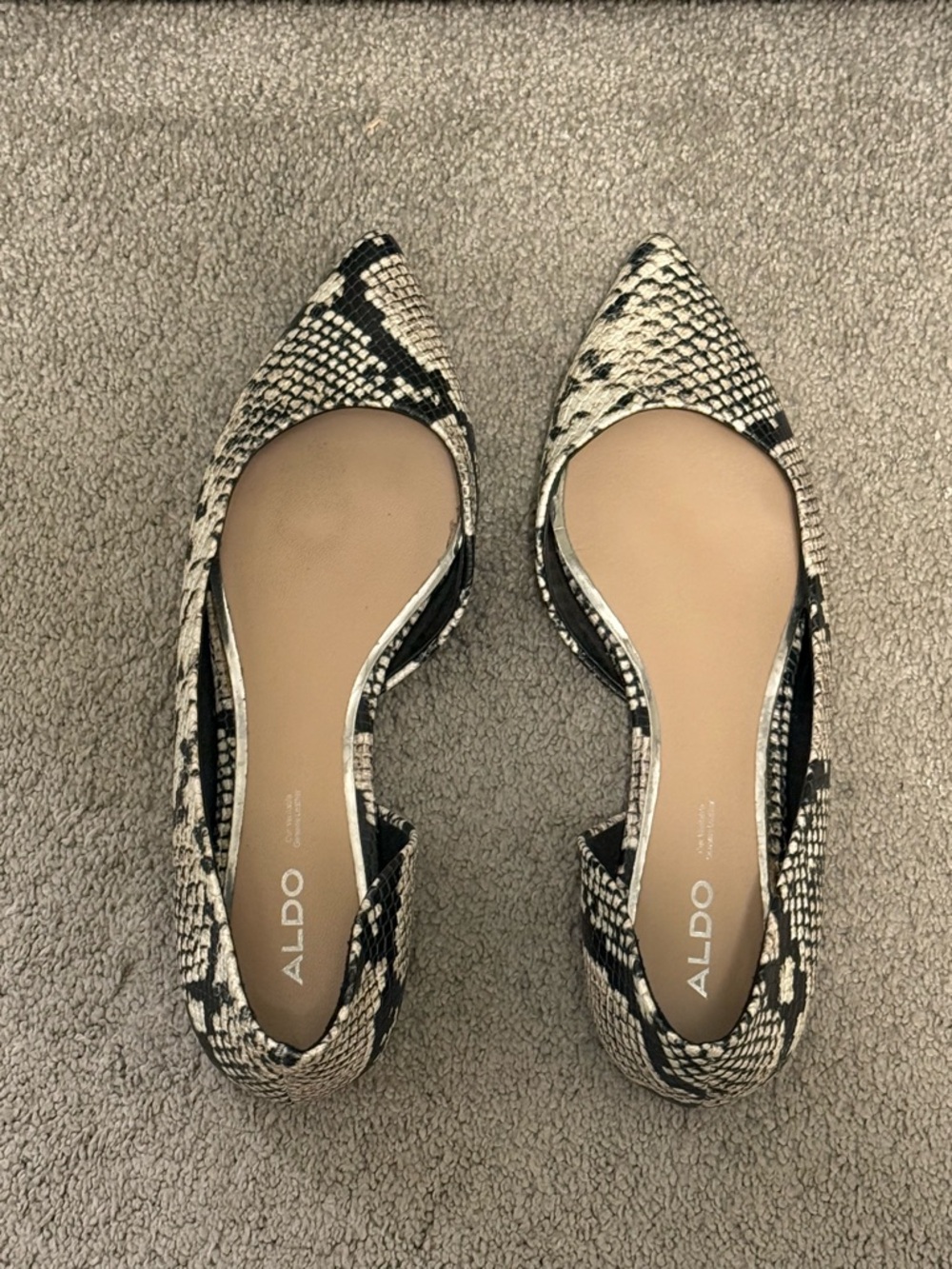 ALDO Women's Snake-Print Pointed Flats